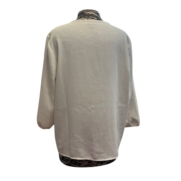 J Jill Wearever Tunic Top White V-Neck Long Sleeve Side Vents Flowy Career L - Picture 2 of 15